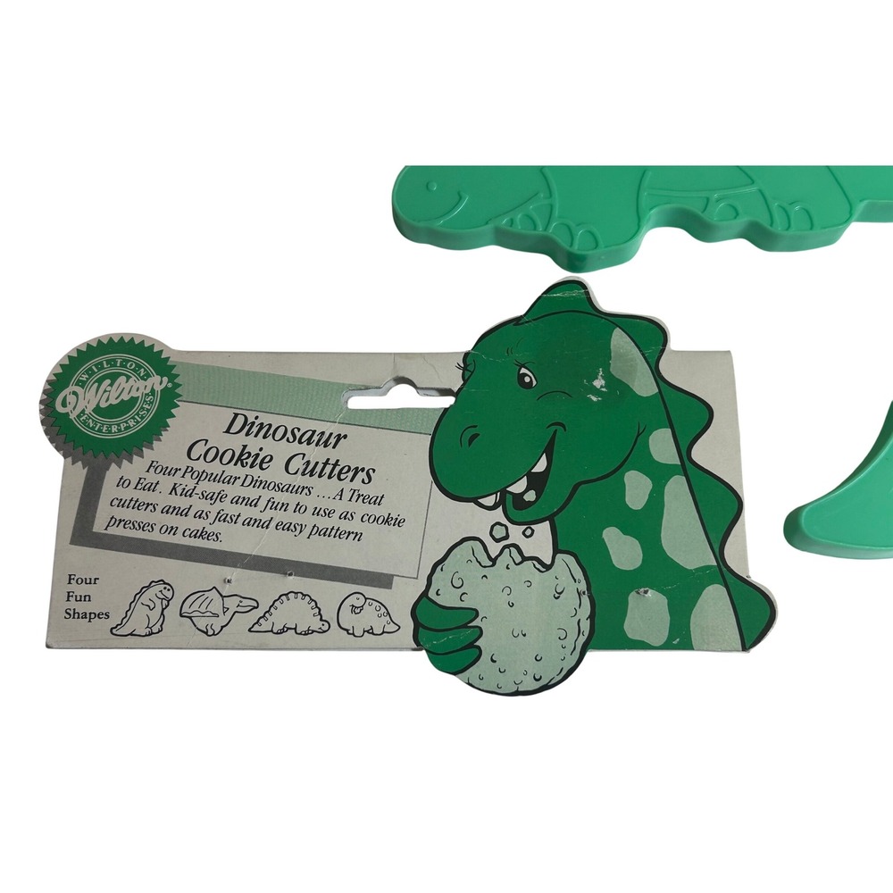 Vintage Wilton Dinosaur Cookie Cutters Set of Four 1988 - Picture 2 of 7